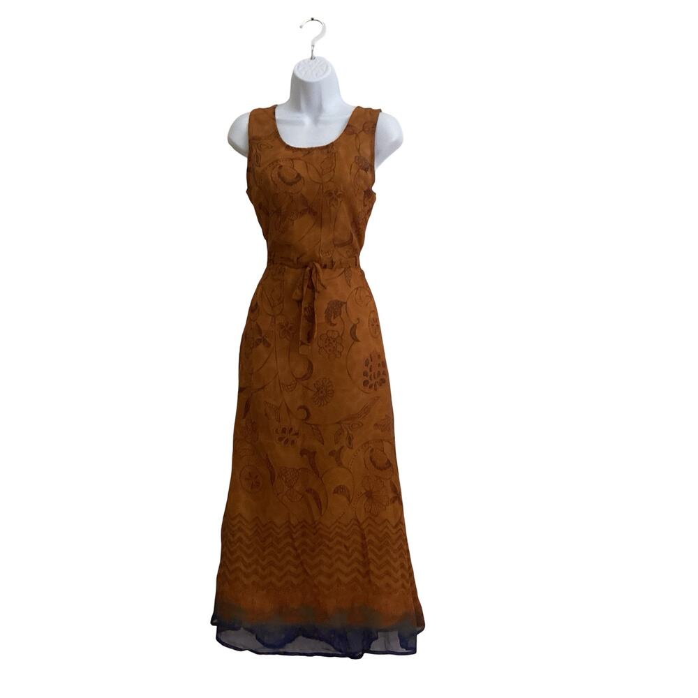 Amilano Collection Sheer Floral Maxi Dress